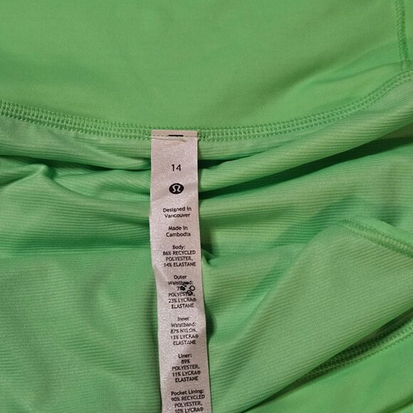 NWOT Lululemon Speed Up Shorts, High-Rise sz 14 Pistachio - Picture 7 of 7